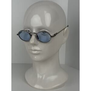 CHROME HEARTS Honey Dipped Sterling Silver Oval Blue Sunglasses